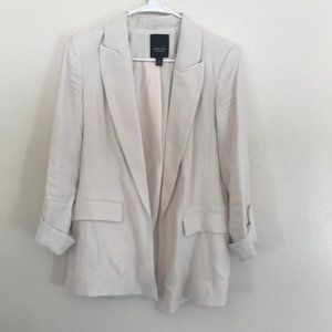 Simply Vera Vera Wang Solid White Blazer Roll Tab Cuffs
